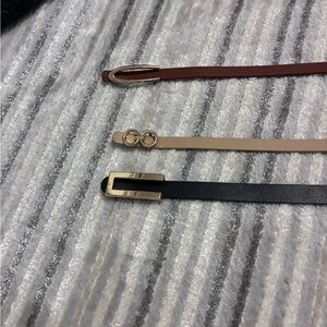 Elegant Women's Belt Set - Black, Brown, and Tan